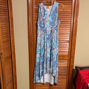 Ruby Rd. Turquoise Paisley High Low Dress